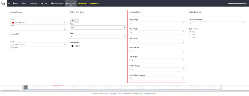 Active Page Settings