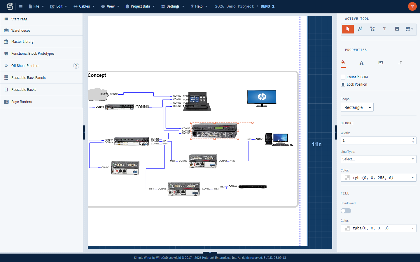 The drawing editor in the Blueprint theme