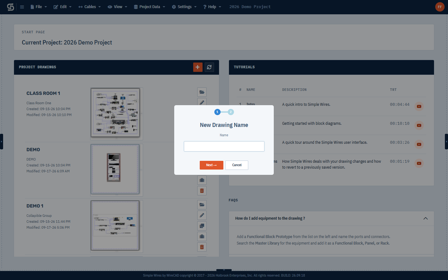 The New Drawing Name dialog