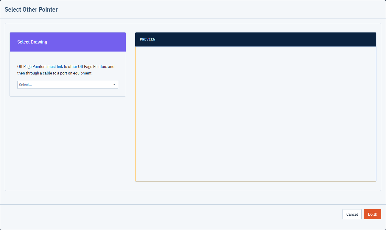 The Select Other Pointer dialog with a drawing chosen and the other pointer selected in the preview